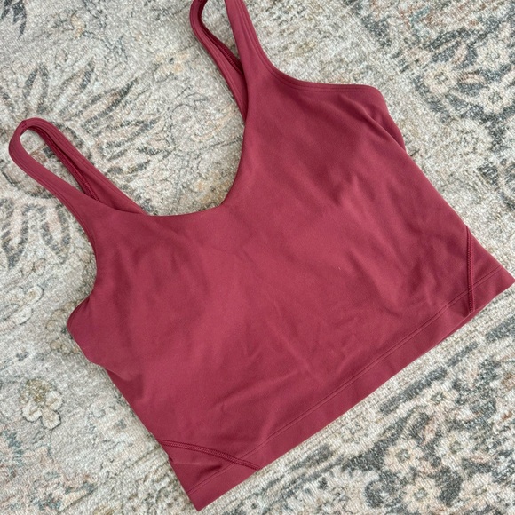Lululemon Align Longline Tank Top/Bra in Nulu Fabric, Rose/Pink, Size 6 - Picture 7 of 8